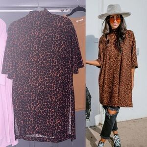 Dressed in Lala Leopard Mock Neck Top